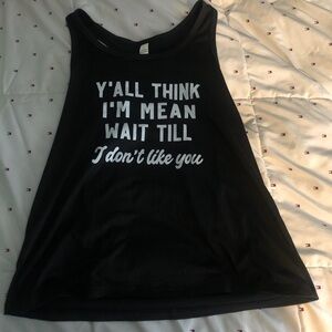 Black funny tank top